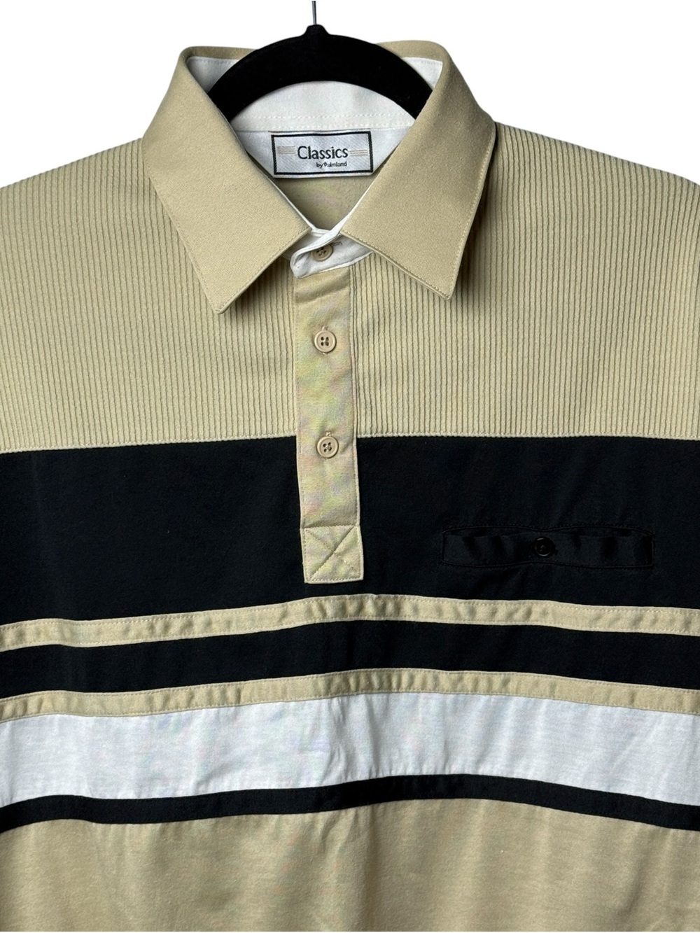 Classics By Palmland Polo Shirt Size M VTG 80s Banded Waist Bowling Golf Tennis - Picture 3 of 10